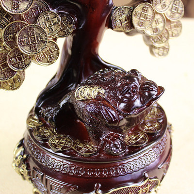 金蟾聚宝盆招财树摆件 创意家居饰品中的财富象征与送礼佳选